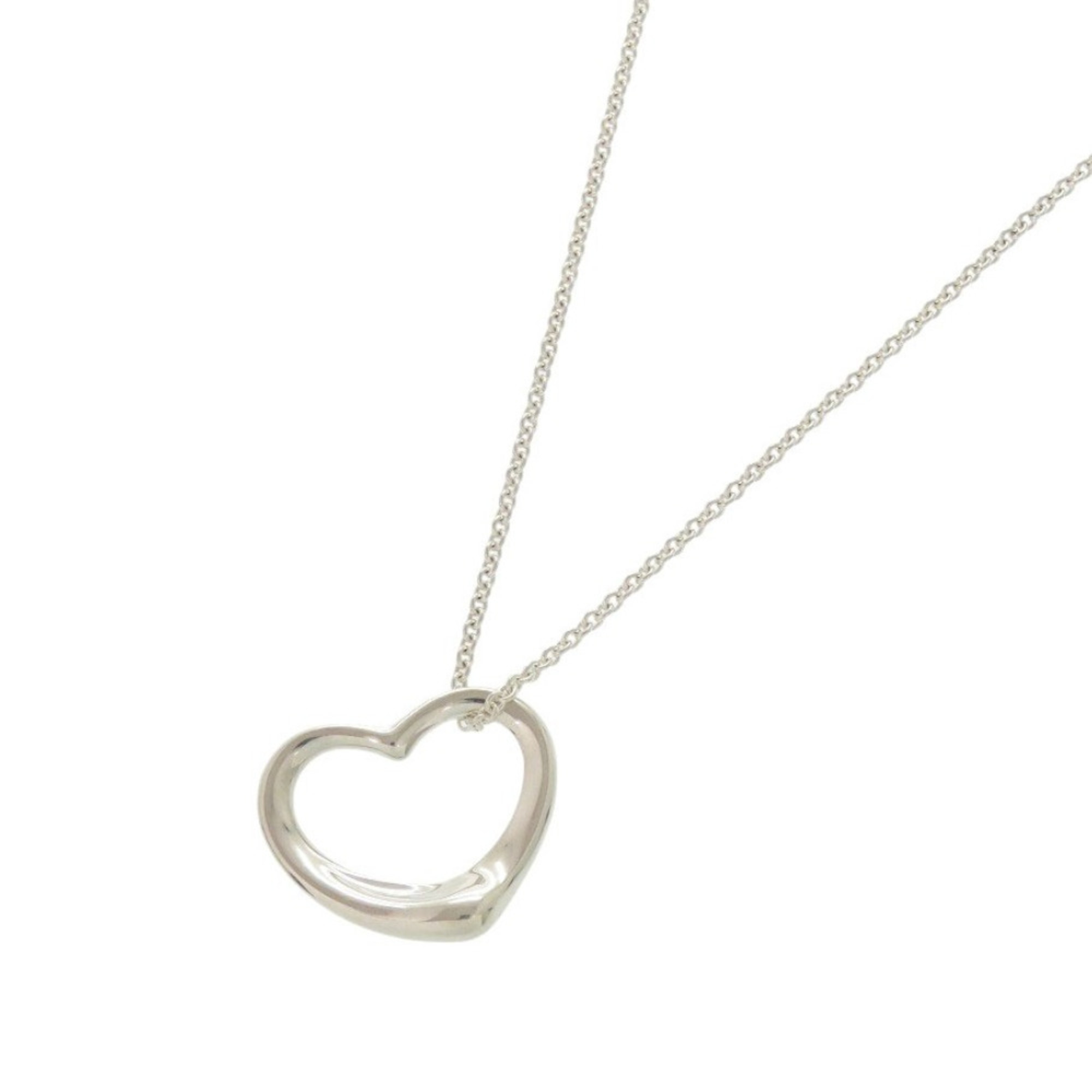 Excellent Condition Tiffany & Co. Open Heart Elsa Peretti Necklace, Sterling ...
